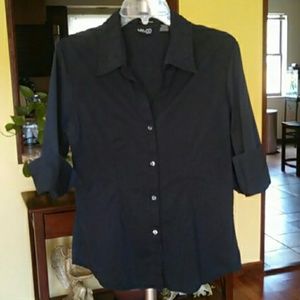 Women's Black NY&CO City Stretch 3/4 Sleeve Top